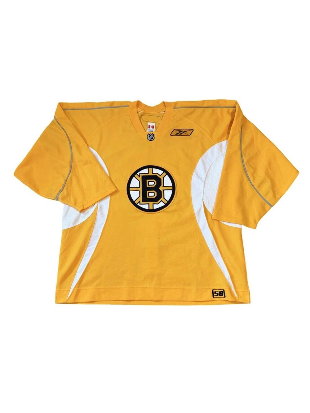 CCM Reebok NHL Boston Bruins Yellow Blank Hockey Jersey Men’s Size 58 Maska